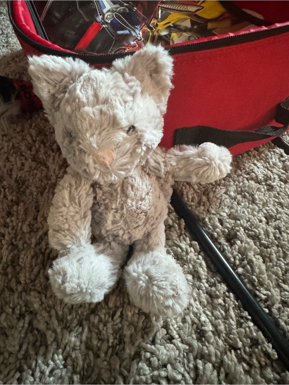 Retired Jellycat Squiggle Light Gray Plush Cat with Tag